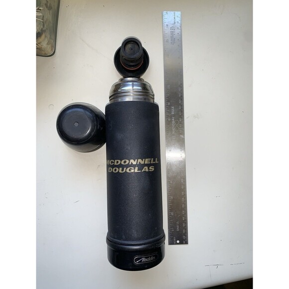 HTF Vintage Aladdin C-17 McDonnell Douglas Commemorative Thermos Mug Black 1 Qt - Picture 5 of 7
